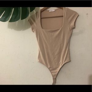 Square neck thong body suit